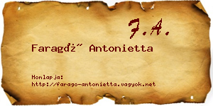 Faragó Antonietta névjegykártya